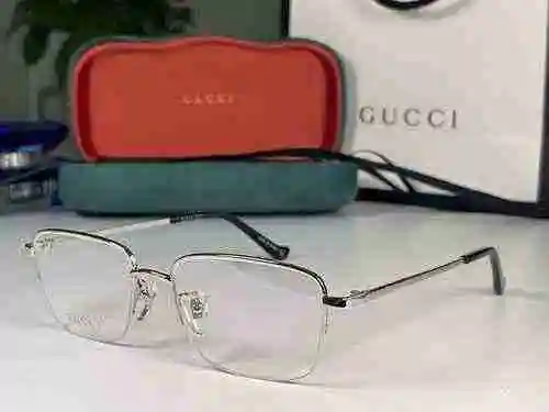 2880 Gafas Gucci GUCC * Montura de gafas con montura de placa de metal para hombre Estilo empresaria