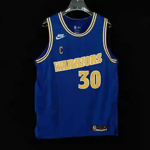 AU Player Edition 23 Season Warriors Classic Blue 30 Curry Camiseta de baloncesto bordado