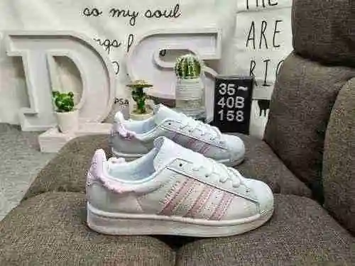 158D Adidas Originals SUPERSTAR W Shell Head Classic Versátil Casual Deportes Pequeños zapatos de ta