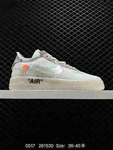 5 Off White x Nk Air Force Low OW Co marca Clear Yellow Número de producto: AO466-7 Tamaño: 36 36.5 