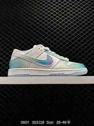 Los 4 zapatos de tabla baja Nike Dunk Low Nike SB de corte bajo, azul, blanco, degradado, antidesliz