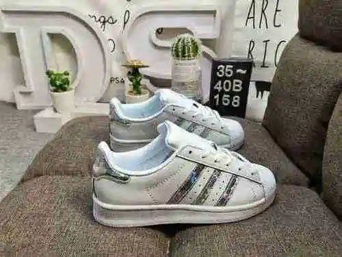 158D Adidas Originals SUPERSTAR W Shell Head Classic Versátil Casual Deportes Pequeños zapatos de ta