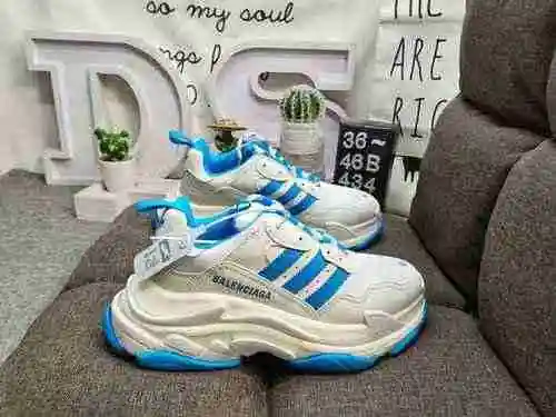 434DBalenciaga Triple S x Ad Adi cooperación de lujo transfronteriza Balenciaga zapatos de papá retr