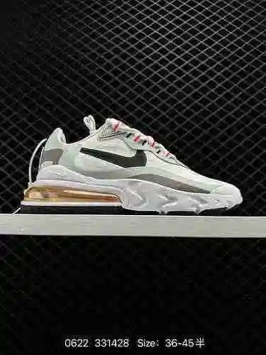 4 Nike Air Max 27 React Serie de cojines de aire de media palma. Tras el gran éxito de las Nike Reac