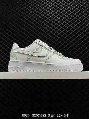 Stussy x Air Force Low Marca Stussy Co Verde claro reflectante Original Último cartón original para 