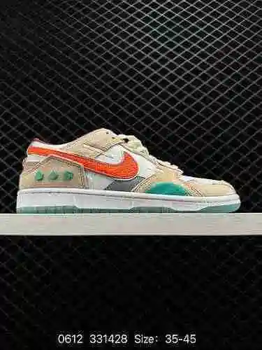 4 Nike SB Dunk Scrap Low "Sea Glass" Colección Dunk Dunk cosida Zapatilla de corte bajo, c