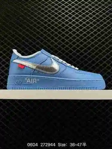 22 OFF WHITE Å Nike Air Force Low Zapato de tabla clásico de corte bajo Air Force con gancho platead