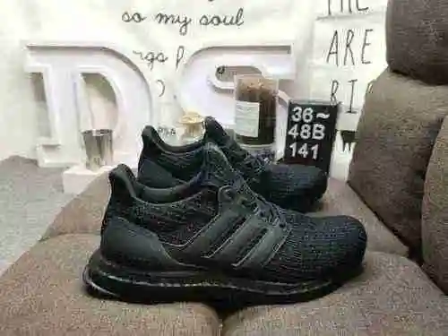 141DAdidas Ultra Boost Triple Black UB4.0, la versión original, auténtica y auténtica de Tiger Pok, 