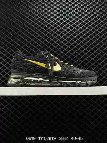 95 NK Air Max 27 Mesh Full Palm Air Cushion Deportes casuales Zapatos para correr versátiles Negro P