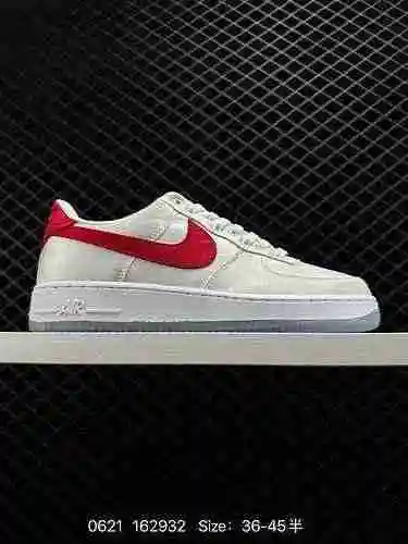 6 Nike Air Force '7 Low" Just Do It" Blanco Rojo Seda Air Force One Classic Low Top Zapato
