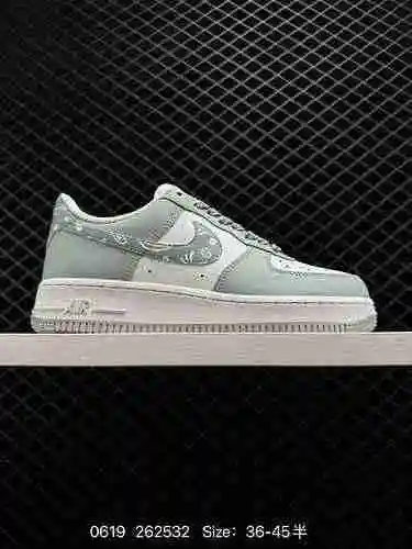 6 Otoño e invierno Nuevo nivel de empresa Nike Air Force Low '7 Estrellas de flores de anacardo gris
