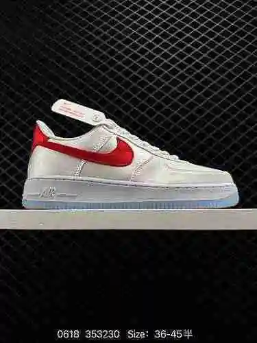 5 Nike Air Force '7 Low" Just Do It" Blanco Rojo Seda Air Force One Classic Low Top Zapato