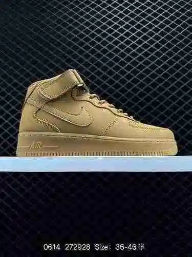 Zapato de tabla casual de corte bajo Nike Air Force Low AF clásico de trigo con cuatro cabezas y cap