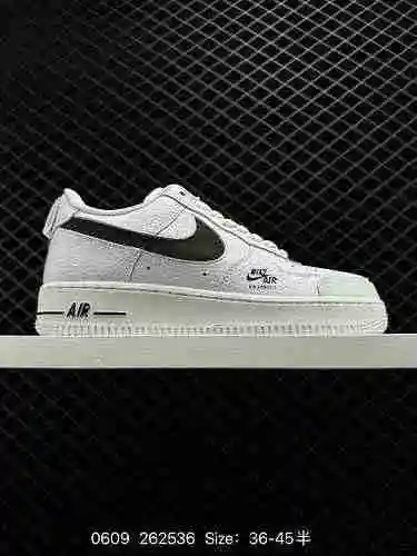 8 Nivel de compañía limitada en el extranjero Nike Air Force Premium blanco y negro deslumbrante col