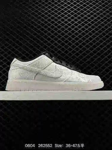 26 Fragment Design × CLOT x Nike Dunk Low Nike Low Top White Silk Tripartite co-llamado Hiroshi Fuji