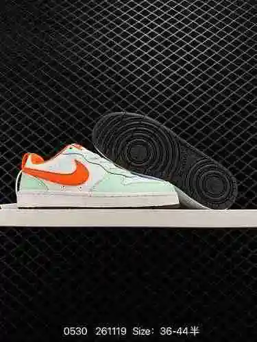 95 Nike Court Borough Low 2" White/Navy/Link" College Series Zapatos de tabla de cuero dep
