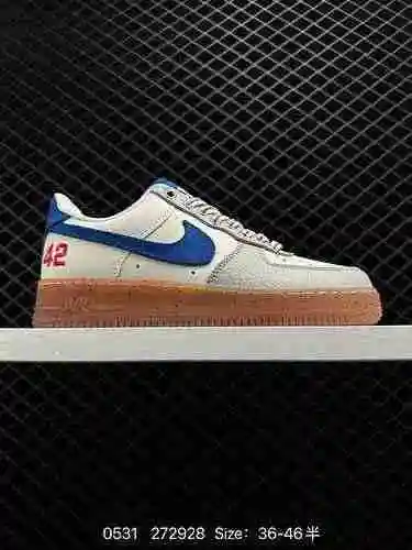 4 Nike Air Force Low 7 Blanco Azul Colágeno Último Cartón original Cree una versión Pure Low Cut Air