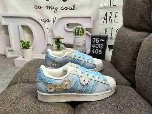 405D Adidas Originals SUPERSTAR W Shell Head Classic Versátil Casual Deportes Pequeños zapatos de ta