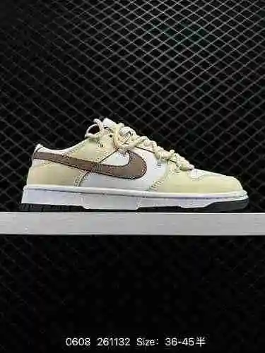 6 nivel de empresa NK SB Dunk Low" Green/Beige" Tie Rope Deconstructed Style Series Zapato