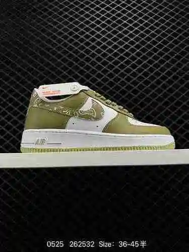 6 Nike Air Force Low '7 Blanco y verde Flor de anacardo Combinación de colores Air Force One Low top