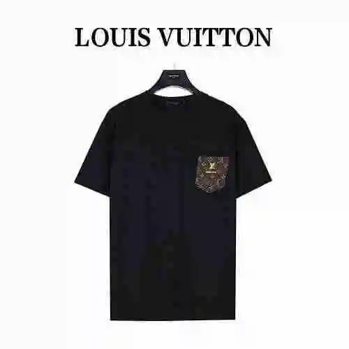 Louis Vuitton Louise Vuitton Donkey 1v Camiseta clásica de media manga con bolsillo y herrajes de cu