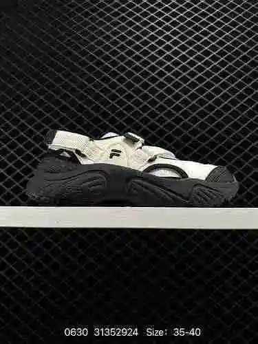 2 Fila FUSION Conch Mask Sandalia con parte inferior gruesa Estilo papá Velcro ahuecado Sandalias de