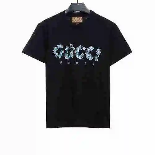 Gucci nombra conjuntamente Balenciaga Double B bordado rompecabezas de manga corta