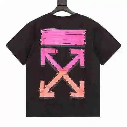 OFF WHITE CO VIRGIL Púrpura Rojo Pixel Púrpura Cepillado Manga Corta</span>
