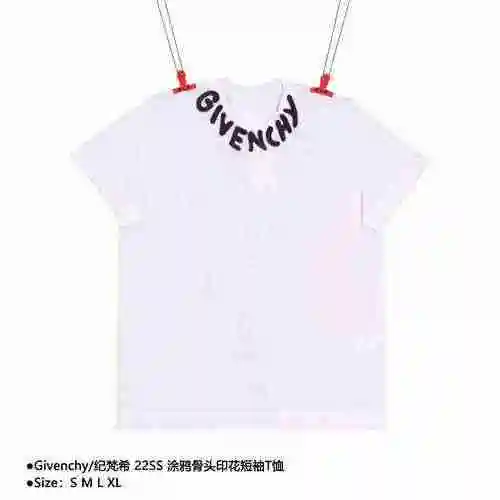 Givenchy/Givenchy 22SS Camiseta de manga corta con estampado de huesos y grafiti