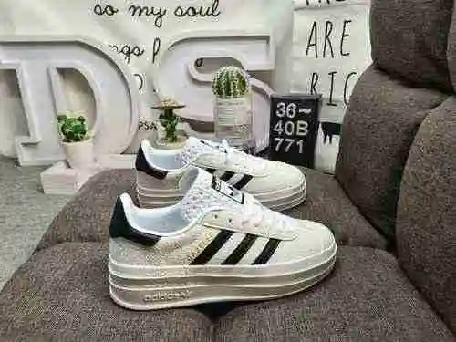 771DAdidas Originals Gazelle Bold W Clover Suela gruesa de tres capas Low Top Retro Versátil Casual 