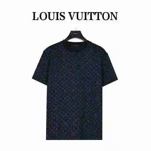 Louis Vuitton/Louis Vuitton 23ss AOP Camiseta de manga corta de punto jacquard