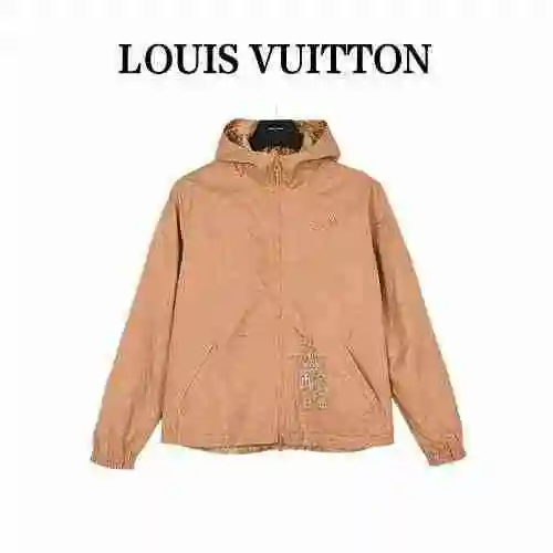 Louis Vuitton/Louis Vuitton 23ss AOP vintage pin nylon chaqueta cortavientos con capucha de doble ca