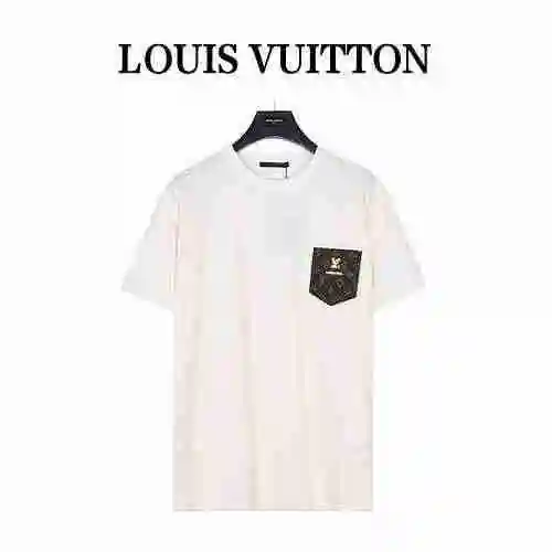 Louis Vuitton Louise Vuitton Donkey 1v Camiseta clásica de media manga con bolsillo y herrajes de cu