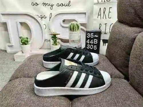 305D Adidas Originals SUPERSTAR W Shell Head Clásico Versátil Casual Lazy One Step Deportes Pequeños