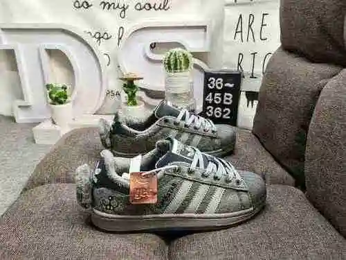 362DMelting Sadnessadidas origins Superstar Karoro Cool Grey Rabbit Shell Head Classic Low Top Casua