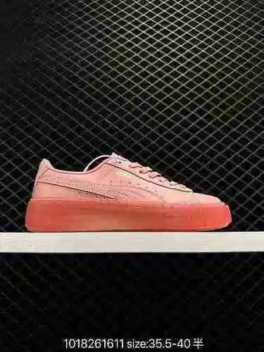55 Puma PUMA Suede Platform Gold Rihanna plataforma muffin zapatos casuales versátiles ¡zapatos de t