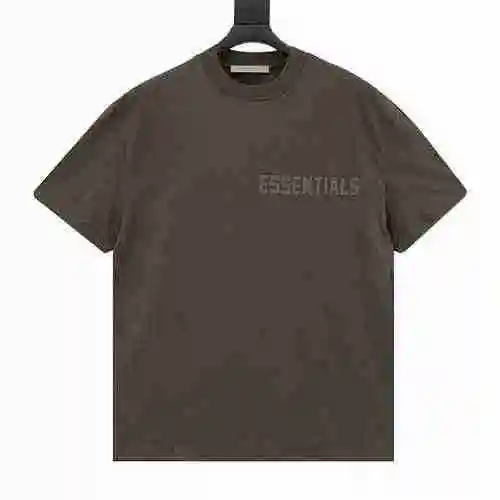 FOG FEAR OF GOD TWIN ESSENTIALS Camiseta de cuello redondo flocada con letras en el pecho 23ss</s