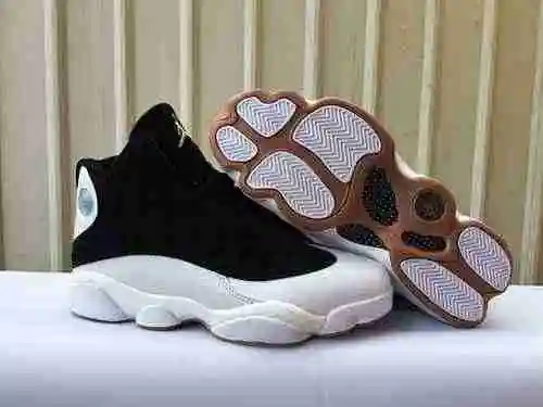 Zapatos JORDAN 13 oro blanco y negro para hombre y mujer: 36-47