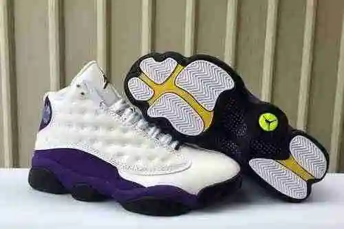 Jordan 13 Lakers Color Scheme (Blanco Púrpura) Zapato para hombre 40-47