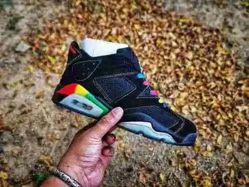 Air Jordan 6 Negro Colorido Bajo Top & Sakuragi Flower Path Low Bang 36-47