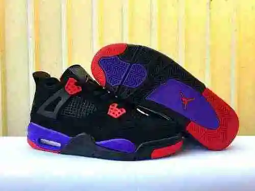 Jordan Dan 4/JORDAN4 Raptors Negro Púrpura Air Jordan 4 "Raptors" Zapato de hombre 41-47