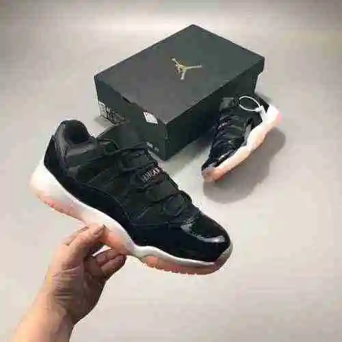 Air Jordan 11 Low Bleached Coral AJ11 Negro Rosa King Aggm Clásico Negro Charol 36-40