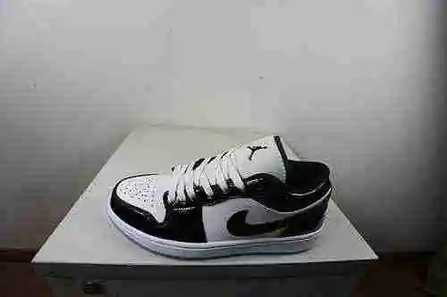 Jordan 1ª generación de corte bajo charol blanco y negro 36-46