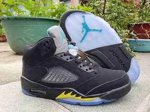 Zapatillas Air Jordan 5 Jordan Dan 5ta generación negras y amarillas para hombre 40-47
