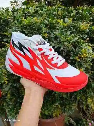 Puma Ramelo Segunda Generación Práctico Zapatilla De Baloncesto Blanco Rojo 40-45