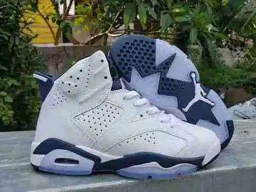 AIR JORDAN 6 Jordan 6th Generation Blanco Azul Profundo Zapato Hombre 40-47