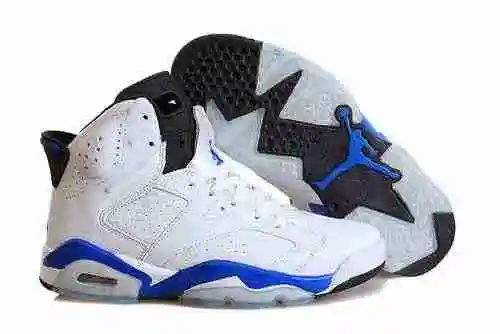 JORDAN 6ta generación color oficial a juego blanco azul zapatos regulares para hombre 41-47