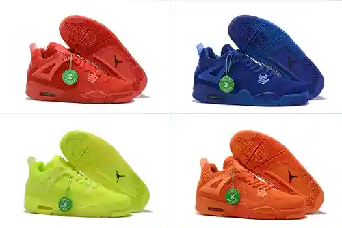 AJ4 Tejido Rojo Azul Verde Naranja 4 Nuevos Colores para Hombre 40-47