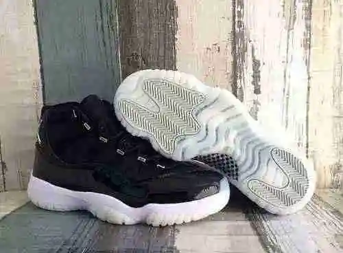 JORDAN 11 Negro Plata (25 Aniversario) Zapatos para Hombre y Mujer 36-47
