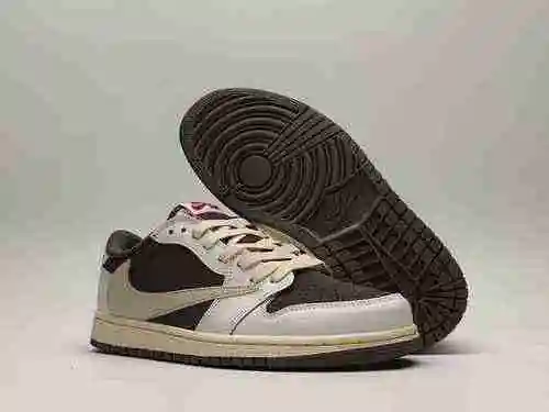 AJ1 D anzuelo invertido blanco marrón 36-47 con media talla